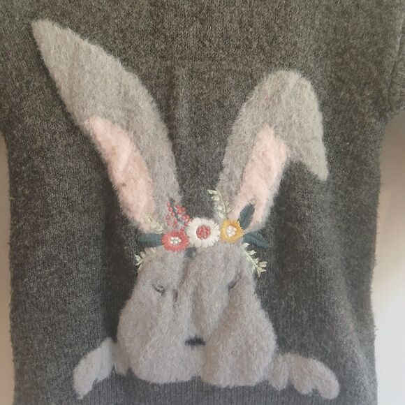Zara Kids Knit Sweater Size 4-5 Years 110cm Gray Bunny - Picture 4 of 7
